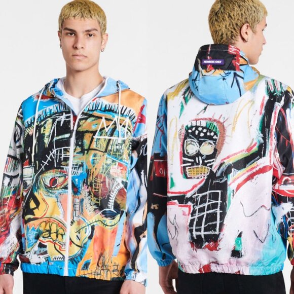 Members Only x Basquiat Artesta Windbreaker Light Jacket Size XL - Picture 1 of 7